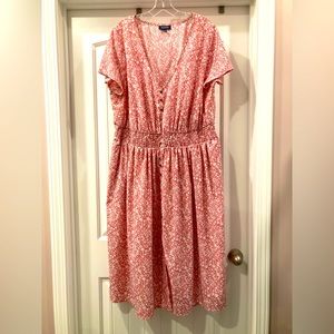 ModCloth Pink Floral Short Sleeve Midi-Length Dress 3x